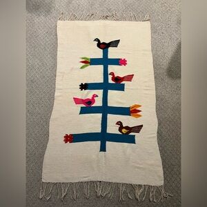 Wool Kilim Rug 50.5x30.5” Bird Motif “Tree Of Life” New